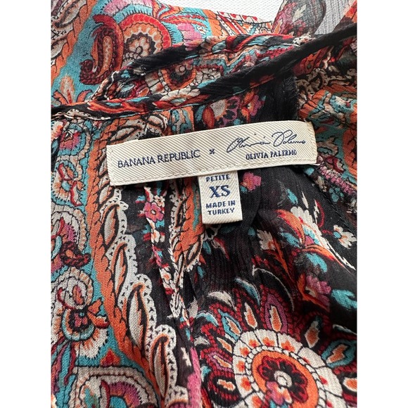 Banana Republic x Oliva Palermo Womens Sheer Paisley Blouse-XS - Picture 7 of 10